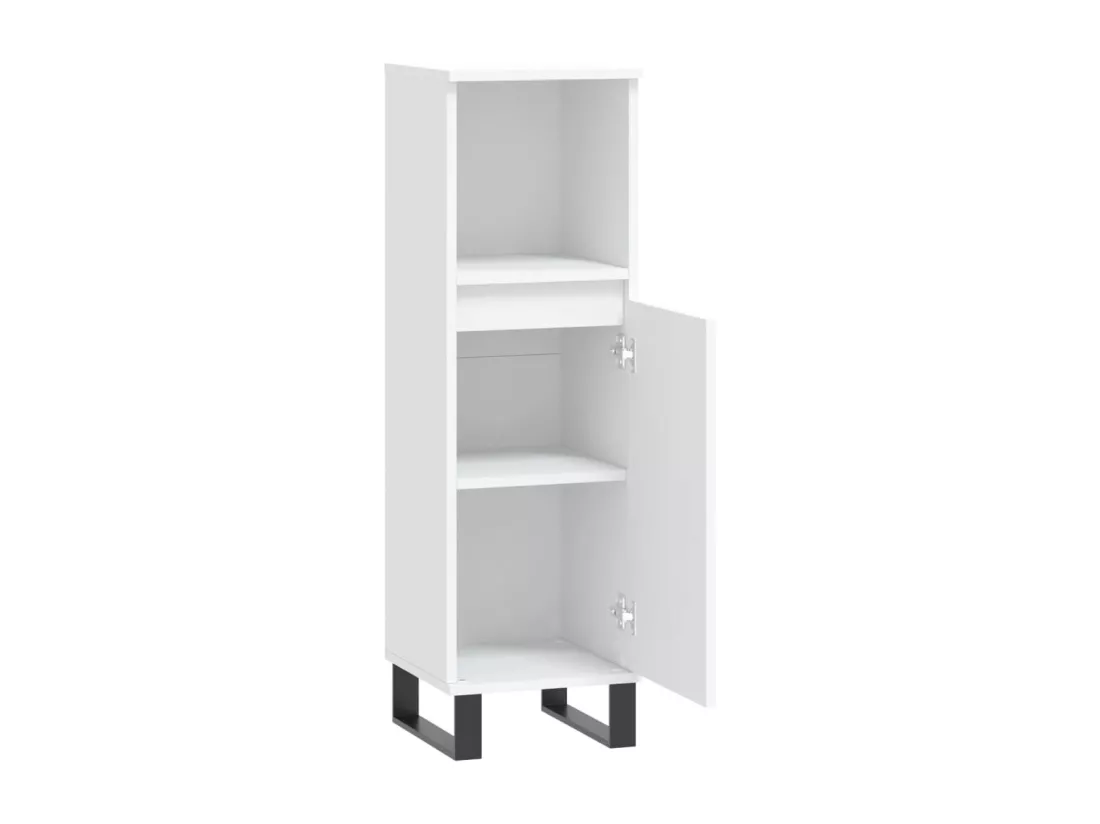 Armoire de salle de bain blanc 30x30x100 cm bois d'ingénierie