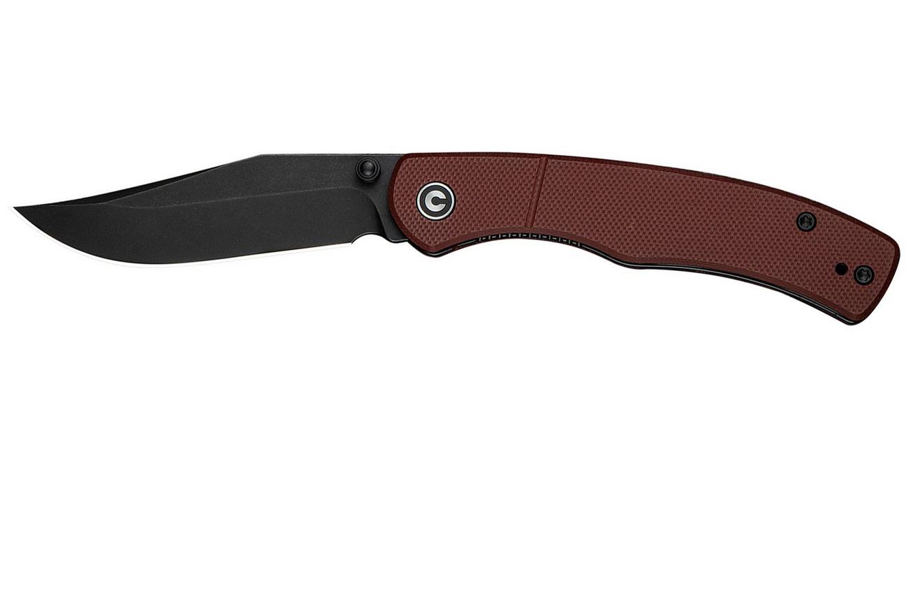 Civivi Clingman C23065-2 Black Stonewashed Nitro-V Burgundy G10, zakmes, Taylor Martin design