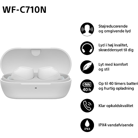 Sony WF-C710N trådløse in-ear høretelefoner - hvid