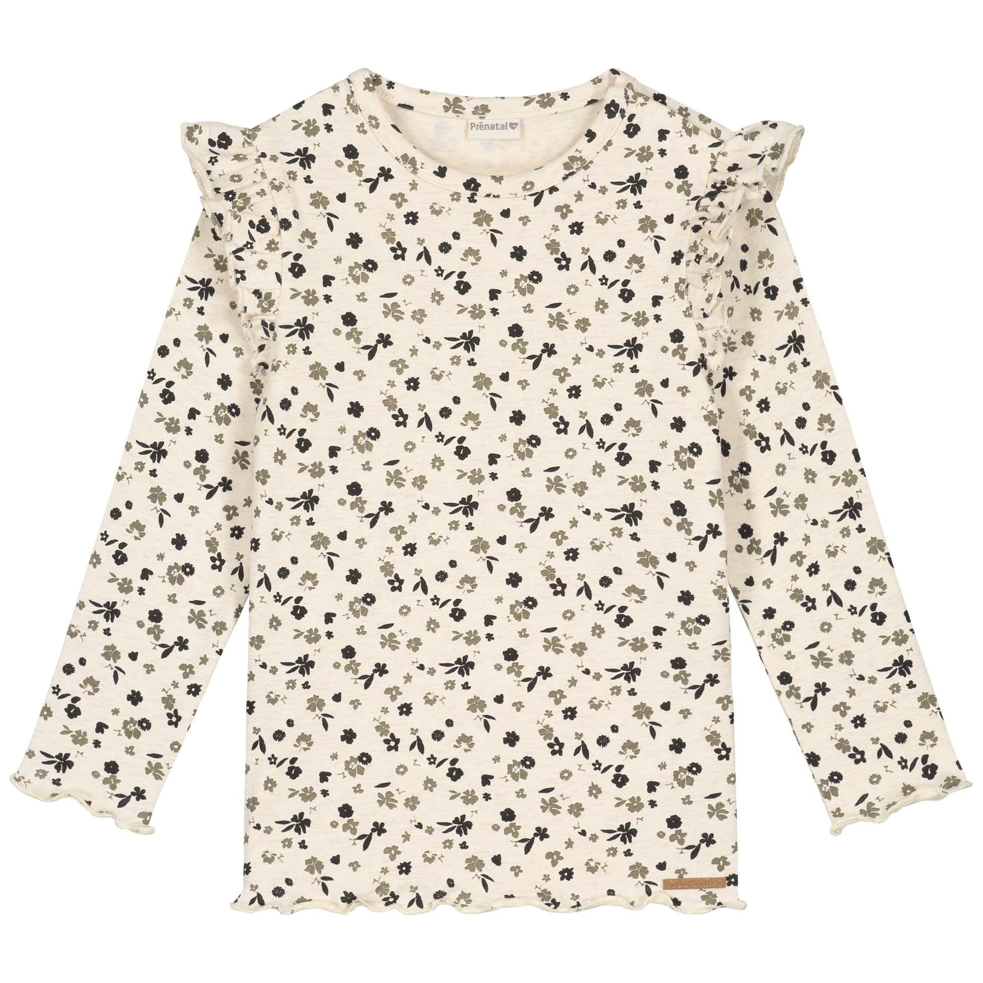 Prénatal baby shirt lange mouwen all over print bruin