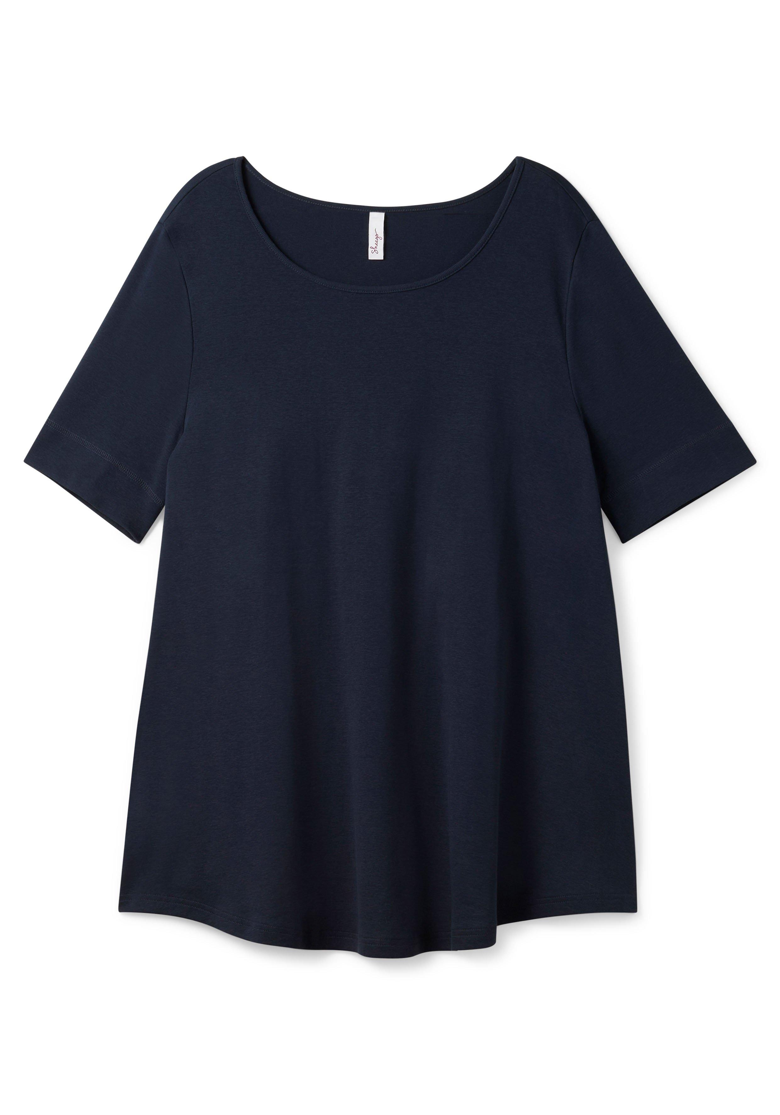 Longshirt mit abgerundetem Saum