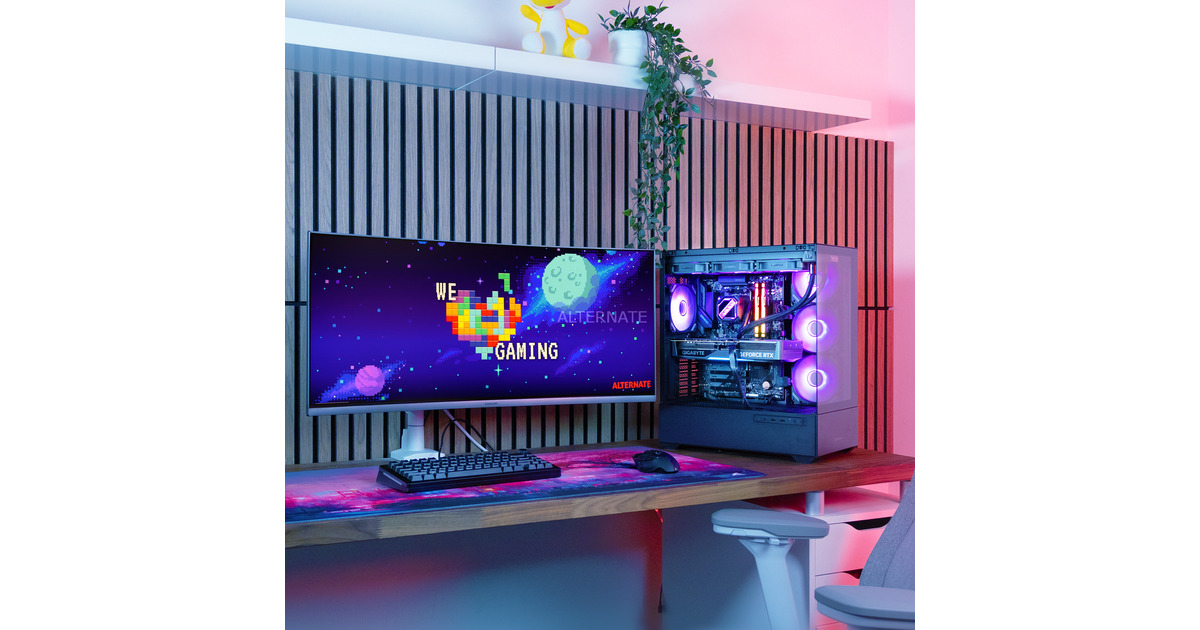 ALTERNATEThunderstorm Starter Ryzen 7 – RTX 5070 Ti Gigabyte Limited edition gaming pc  (Zwart | R7 9700X | RTX 5070 Ti | 32 GB | 2 TB SSD)