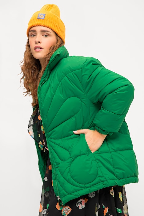 Steppjacke, Boxy Fit, Butterfly-Stepp, Stehkragen, Langarm