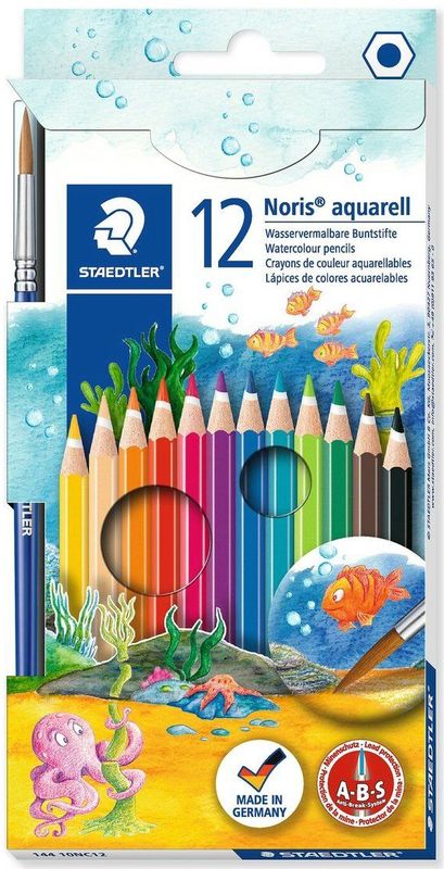Staedtler - Aquarellpennen Set - 12 Kleuren - Wateroplosbaar - Kartonnen Etui