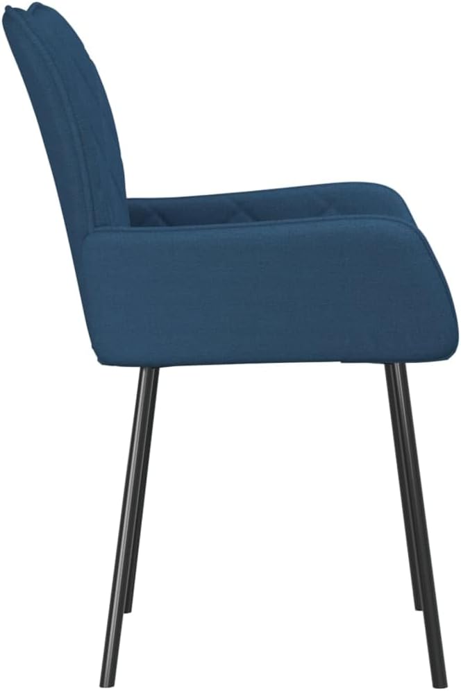 Esszimmerstühle 2er Set Blau Stoff Armlehne 55x58x82 cm Metall Sperrholz Bequeme Polsterung Moderne Esstischstühle für Küche Esszimmer und Essbereich