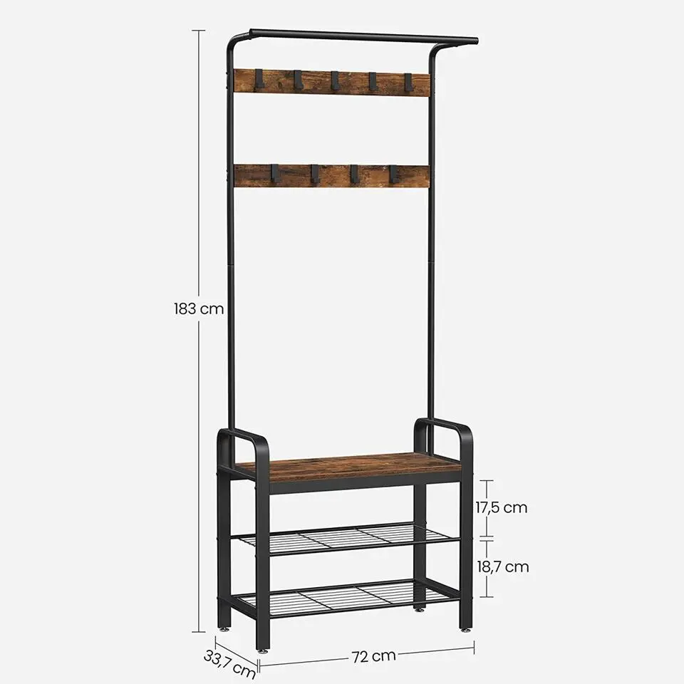 CALICOSY - Kledingkast - Bruin - 183x72x33.7 cm