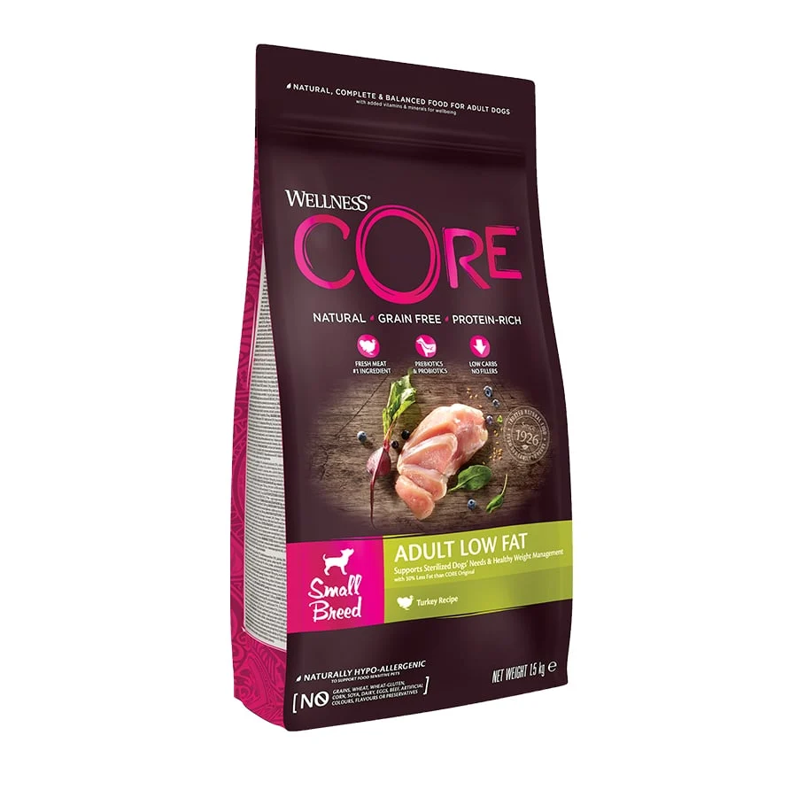 Ração para cães Wellness Core Adult Small Healthy Turkey, 1,5kg