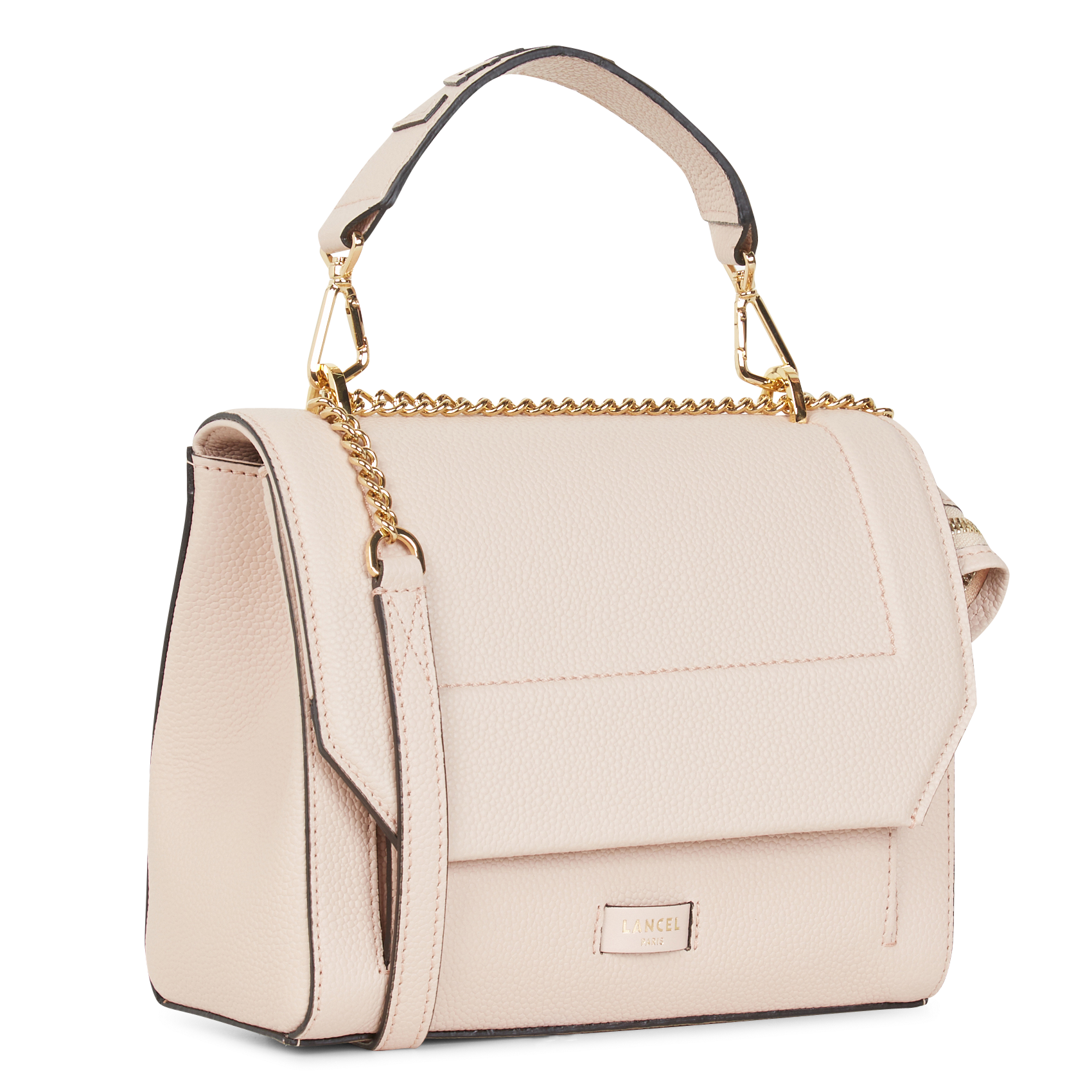 NINON M - Sac à rabat en cuir grainé | Rose