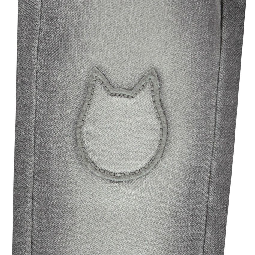 Jean denim fantaisie pour bébé fille - Gris chiné