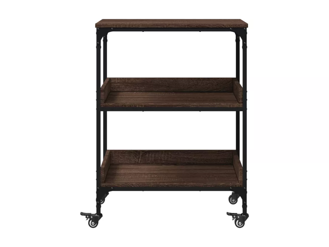 Chariot de cuisine chêne marron 60x41x80,5 cm bois d'ingénierie