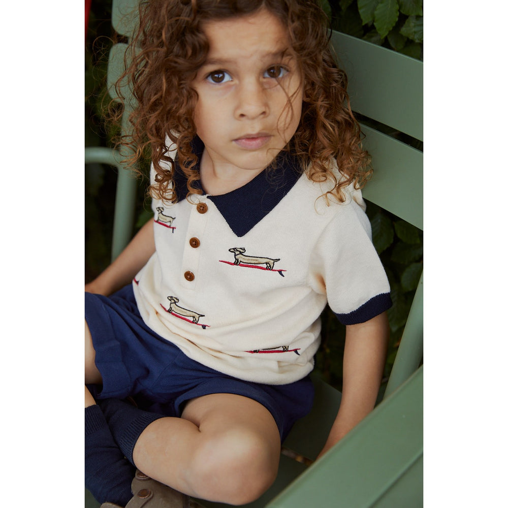 Køb COPENHAGEN COLORS Creme/Navy Kam. Polo m. Broderi