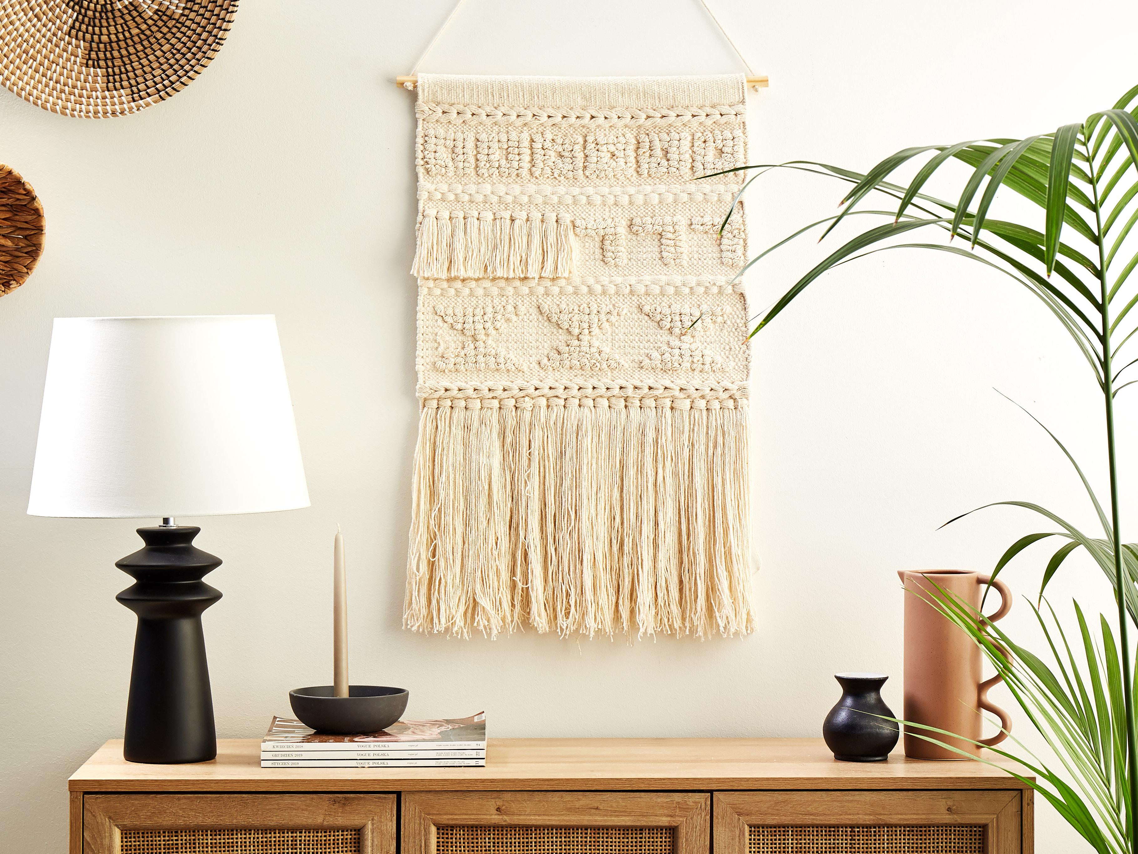 Stoffen wanddecoratie KAMOKE Katoen 103 cm Beige