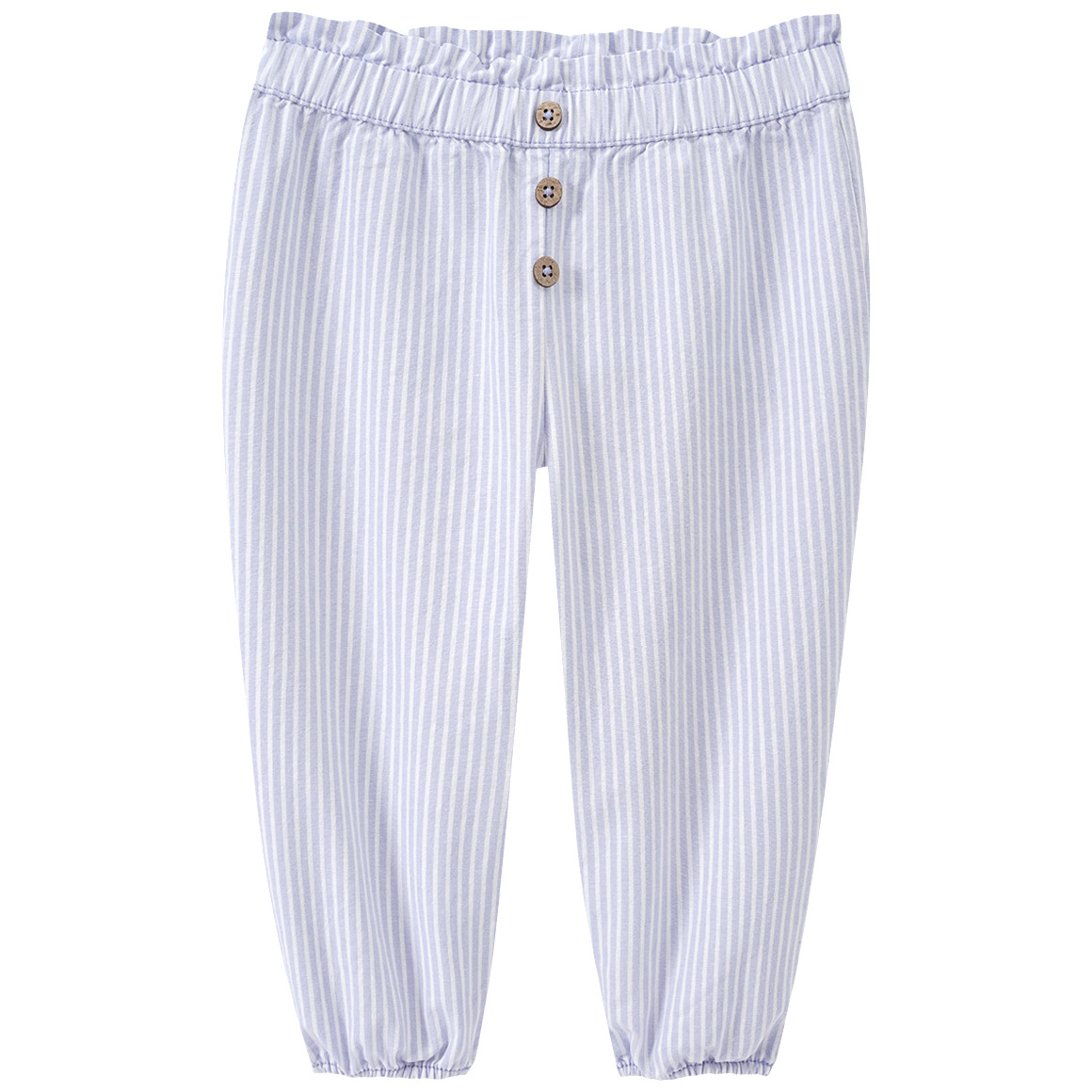 Topomini Baby Baumwollhose mit imitierter Knopfleiste weiss / hellblau