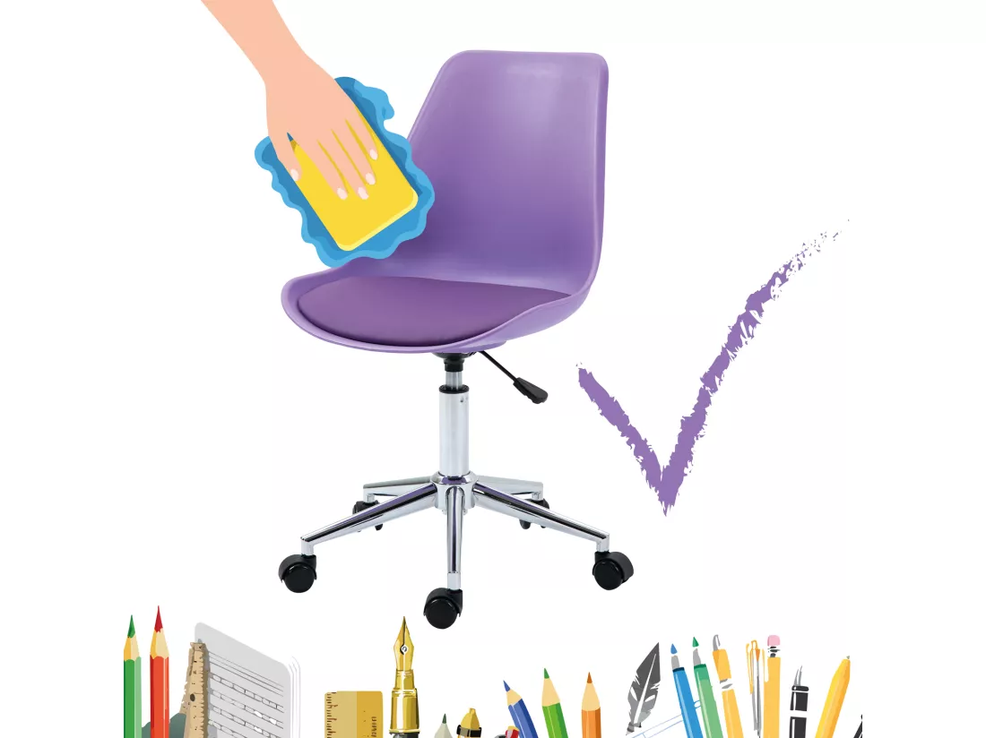 SVITA EDDY chaise de bureau pour enfants chaise pivotante chaise de bureau pour enfants violet