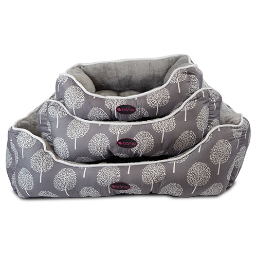 Cama quadrada grande para cães e gatos com estampa de árvores de inverno, 85 x 65 x (A) 28 cm