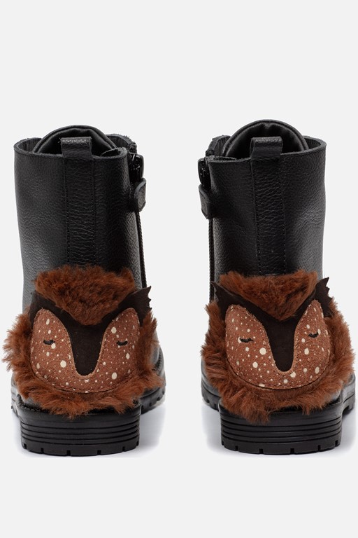 Muyters Veterboots zwart Leer