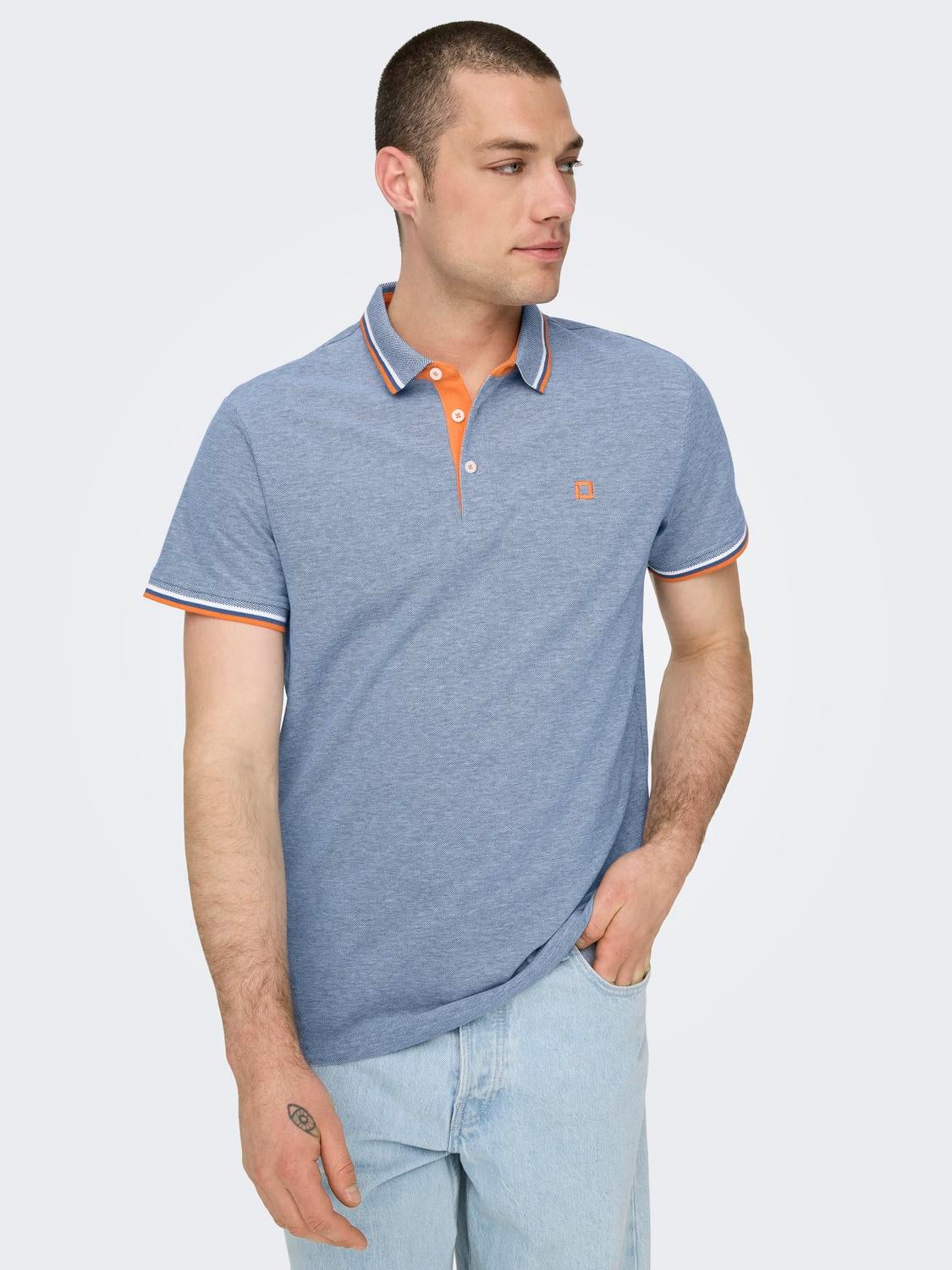 ONSFLETCHER Polo Medium Blue Denim