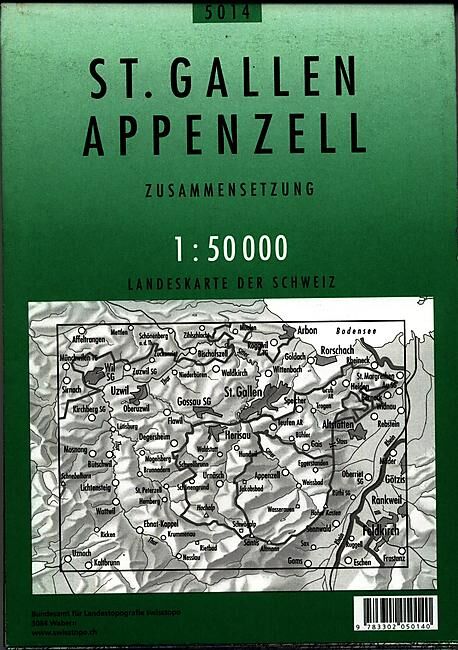 BUNDESAMT - 5014 ST GALLEN APPENZELL ECHELLE 1 50 000
