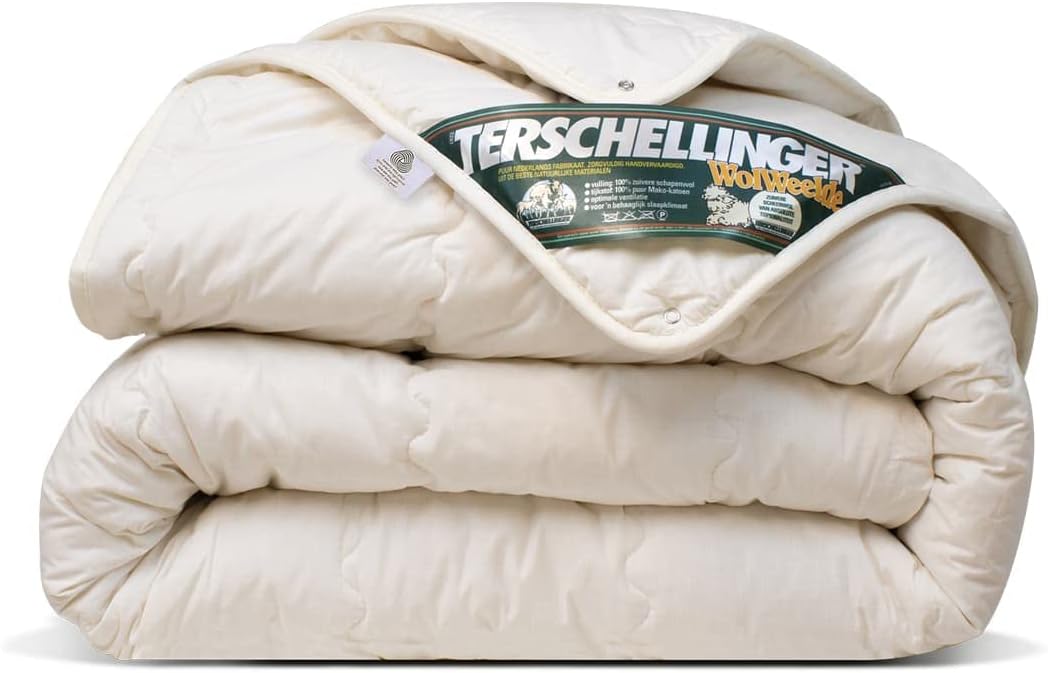 Terschellinger 4-Jahreszeitendecke - Bettdecke aus 100% IWS-Schurwolle - Hochwertiges Ganzjahr Wolle Bettdecke - Woolmark Zertifiziert - 240 x 220 cm
