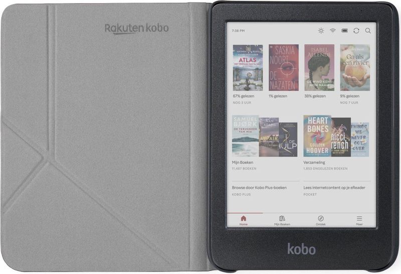 Kobo Clara Colour / BW Hoes voor eReader - SleepCover - Groen - Ingebouwde standaard