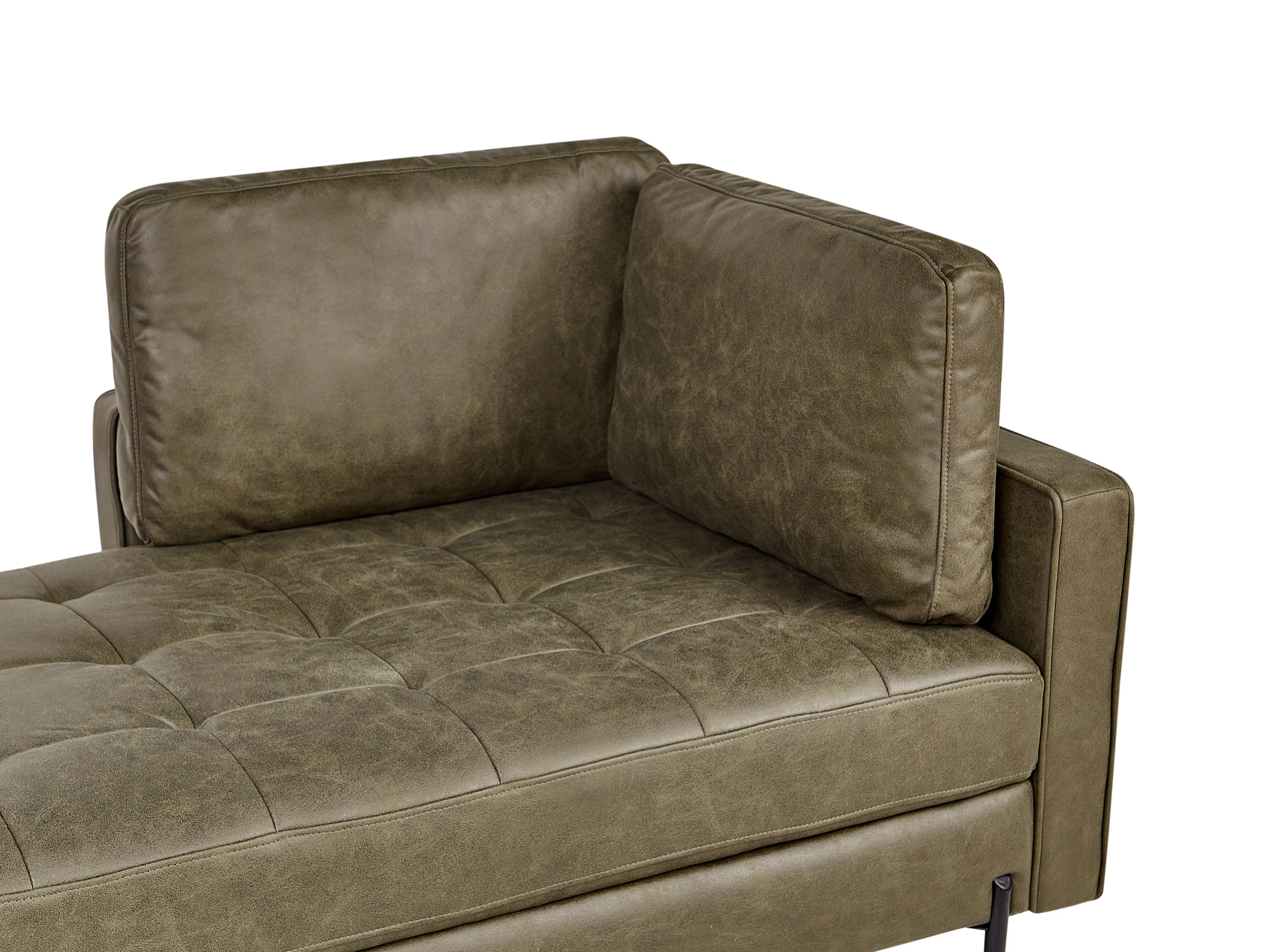 Rechtszijdige chaise longue REBAIS Kunstleer Groen