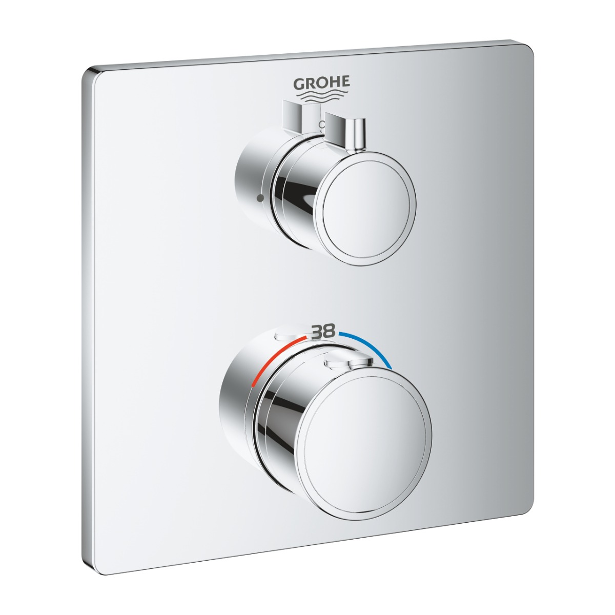 Grohe Grohtherm thermostatische mengkraan afbouwdeel rechthoekig chroom 1-uitgang