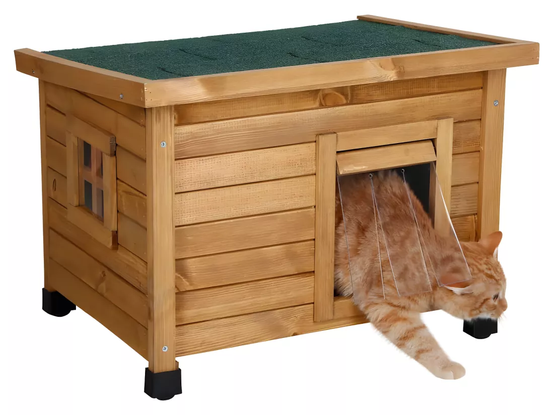 Maison pour chats Rustica 57x45x43 cm Marron et vert