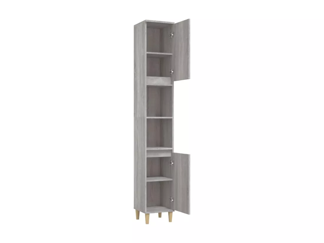 Armoire de bain sonoma gris 30x30x190 cm bois d'ingénierie