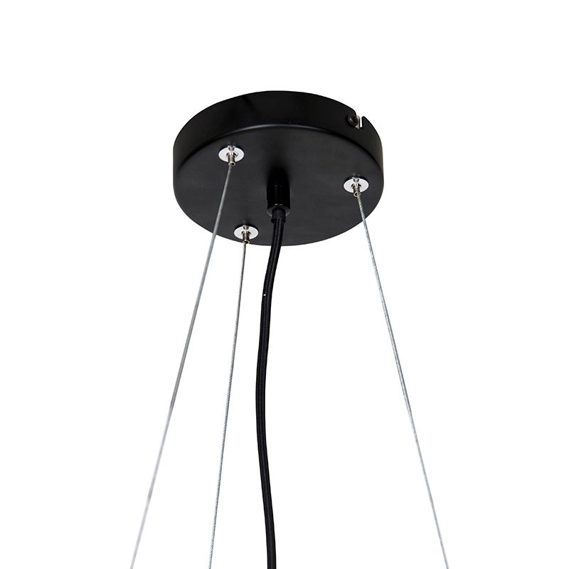 Smart hanglamp zwart met amber glas 12-lichts incl. 12 Wifi G9 - David