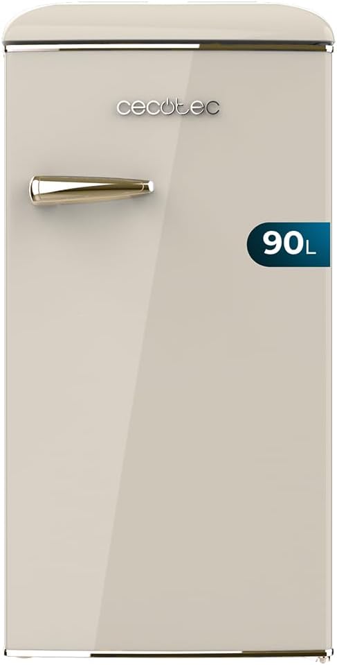 Cecotec Mini Frigo Bolero CoolMarket TT Origin 45 Rouge. Réfrigérateur de Table Rétro 45L, 55 cm de Haut, 44,7 cm de Large, Classe Énergétique E, Bac à Glaçons et Poignée Chromée, Rouge