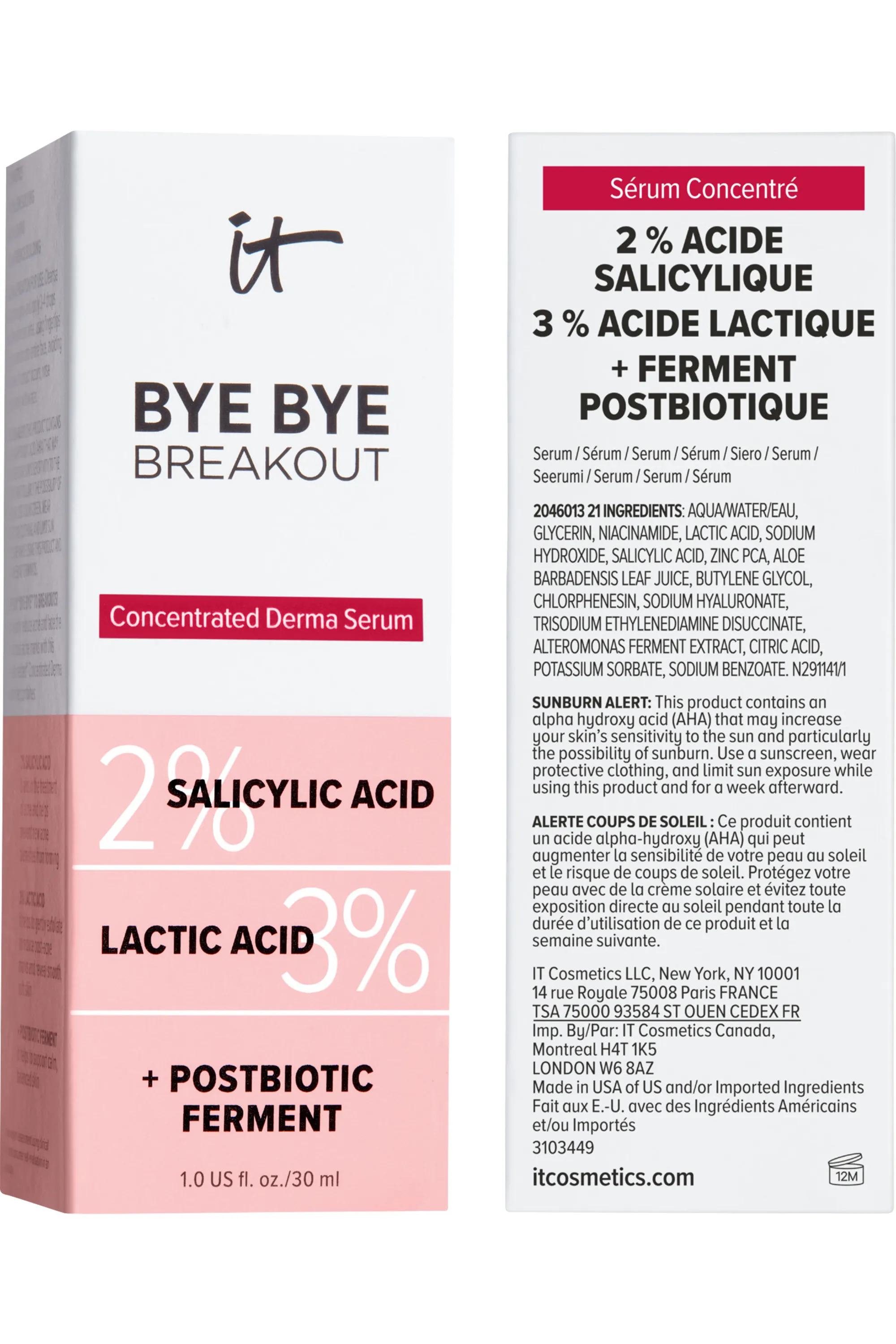 it Cosmetics Sérum anti-acné à l’acide salicylique Bye Bye Serum-30 ml