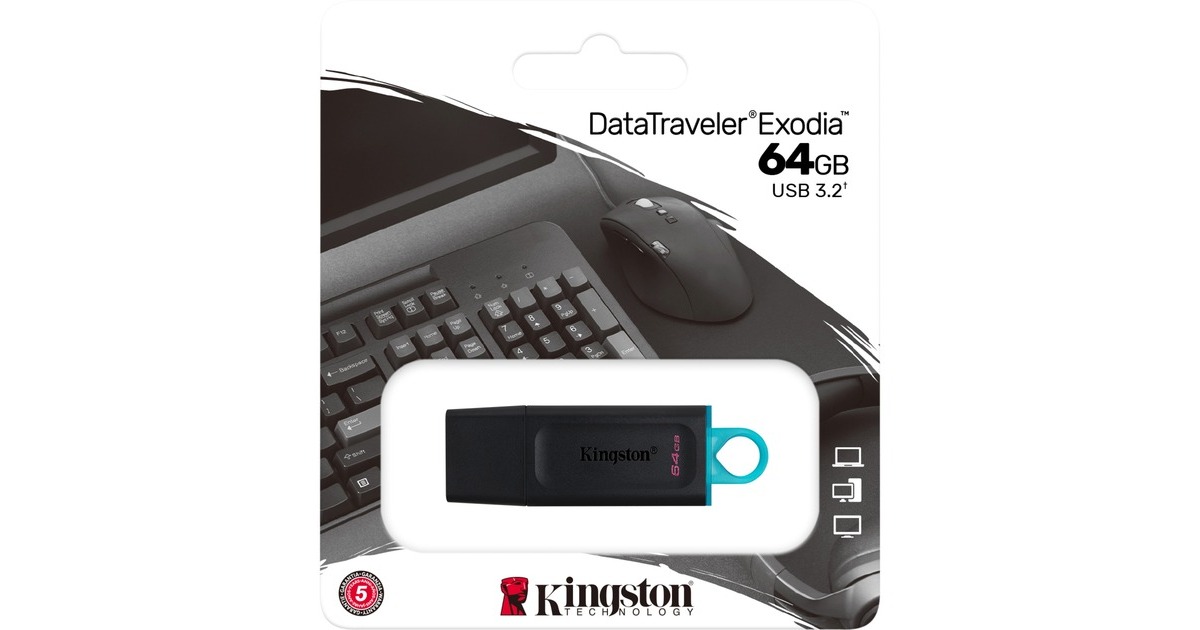 KingstonDataTraveler Exodia 64 GB usb-stick  (Zwart/turquoise, DTX/64GB)