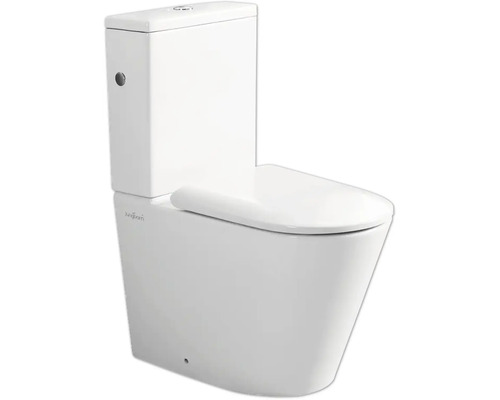 Jungborn spoelrandloze toiletcombinatie FLORIEL/ONE 64 wit met toiletzitting en softclose-mechanisme