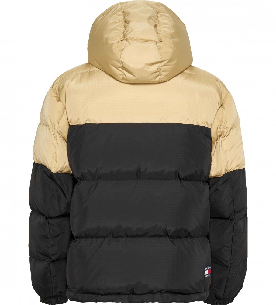 Casaco de penas Tommy Jeans dourado e preto