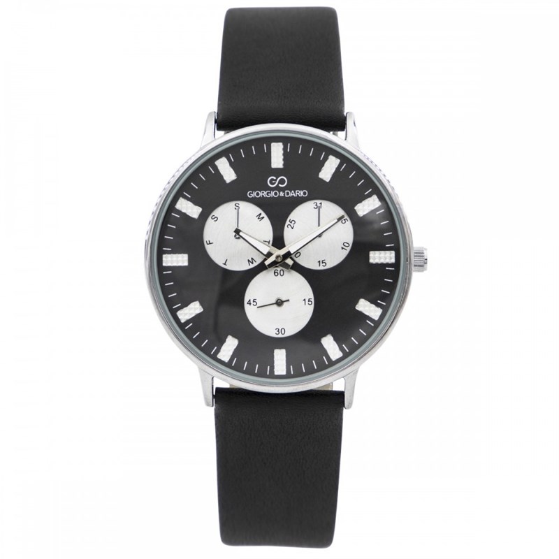 Coffret montre Homme GIORGIO bracelet Cuir Noir