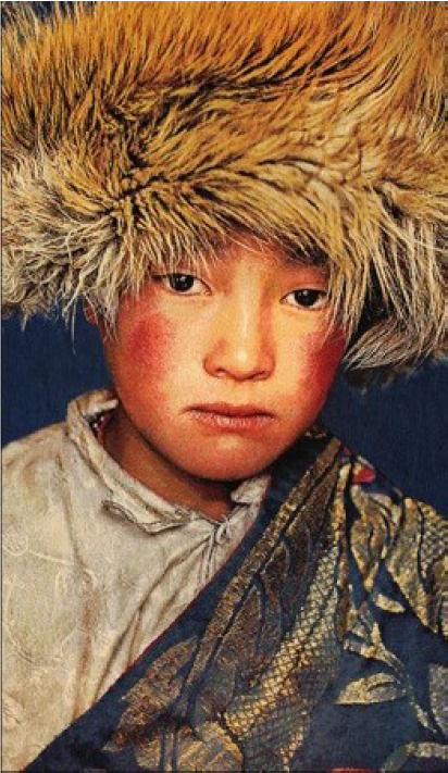 Geweven wandpaneel Tibetan Boy 100 x 155 cm