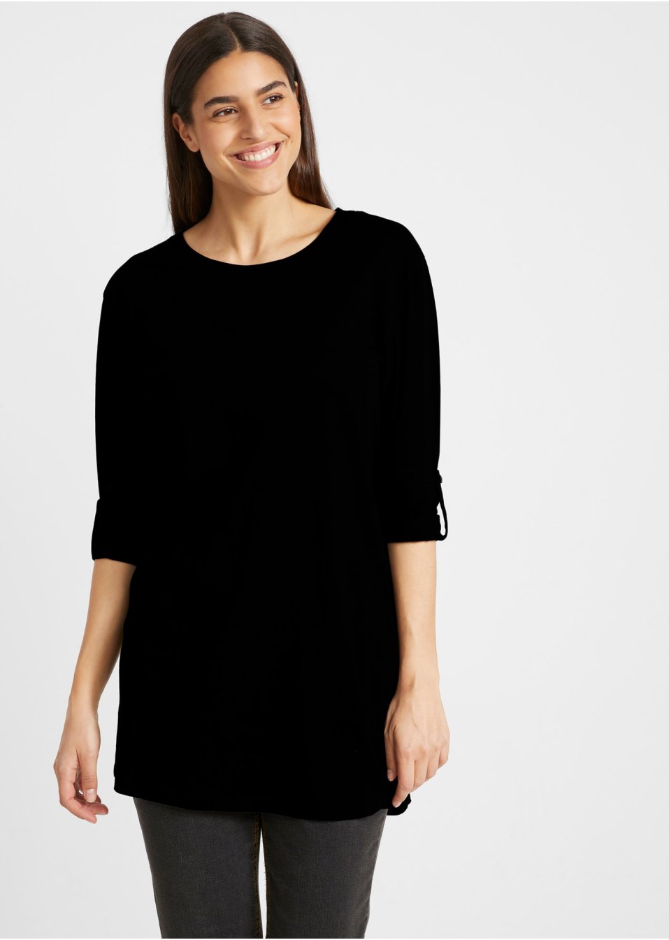 T-shirt long coton, manches longues