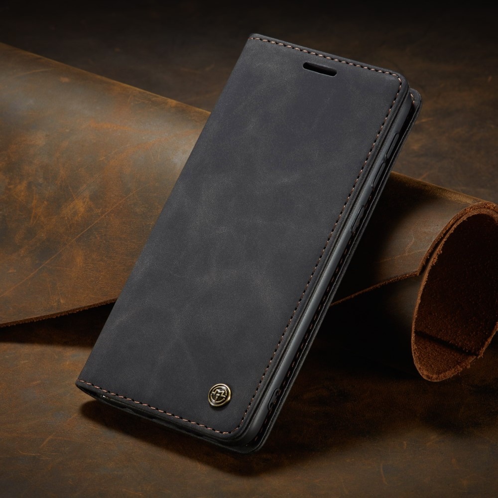 Samsung Galaxy A52s 5G / A52 (5G) Leder Tasche Flip Wallet Etui mit Kartenfächern - Schwarz