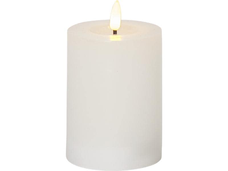 Star Trading LED-Kerze Flamme Flow, Ø 7.5 x 12.5 cm, Weiss Künstliche Kerze mit beweglicher Flamme