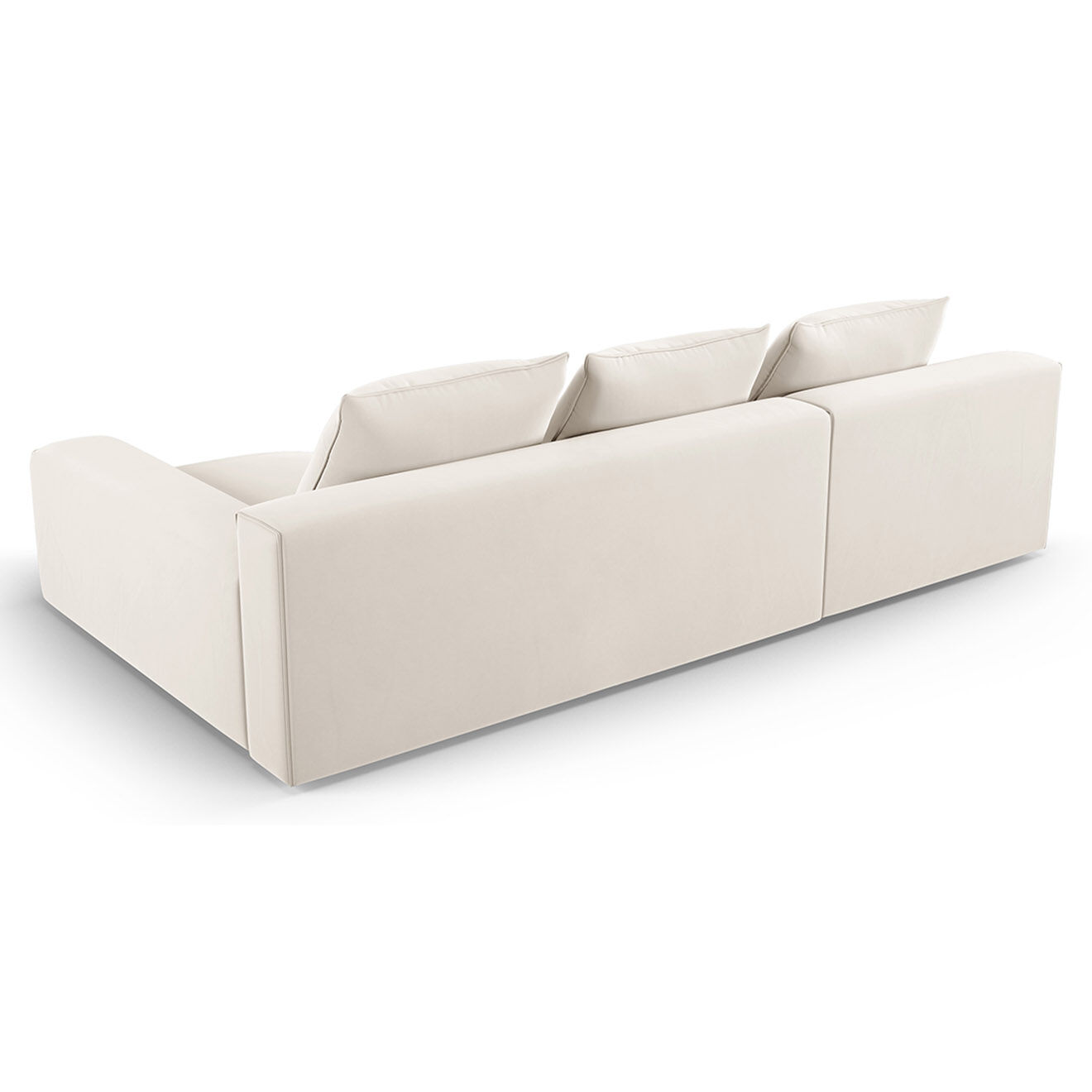 Mazzini Sofas Canapé d'angle Droit Velours Ivy 4 Places beige - 280x137x89 cm