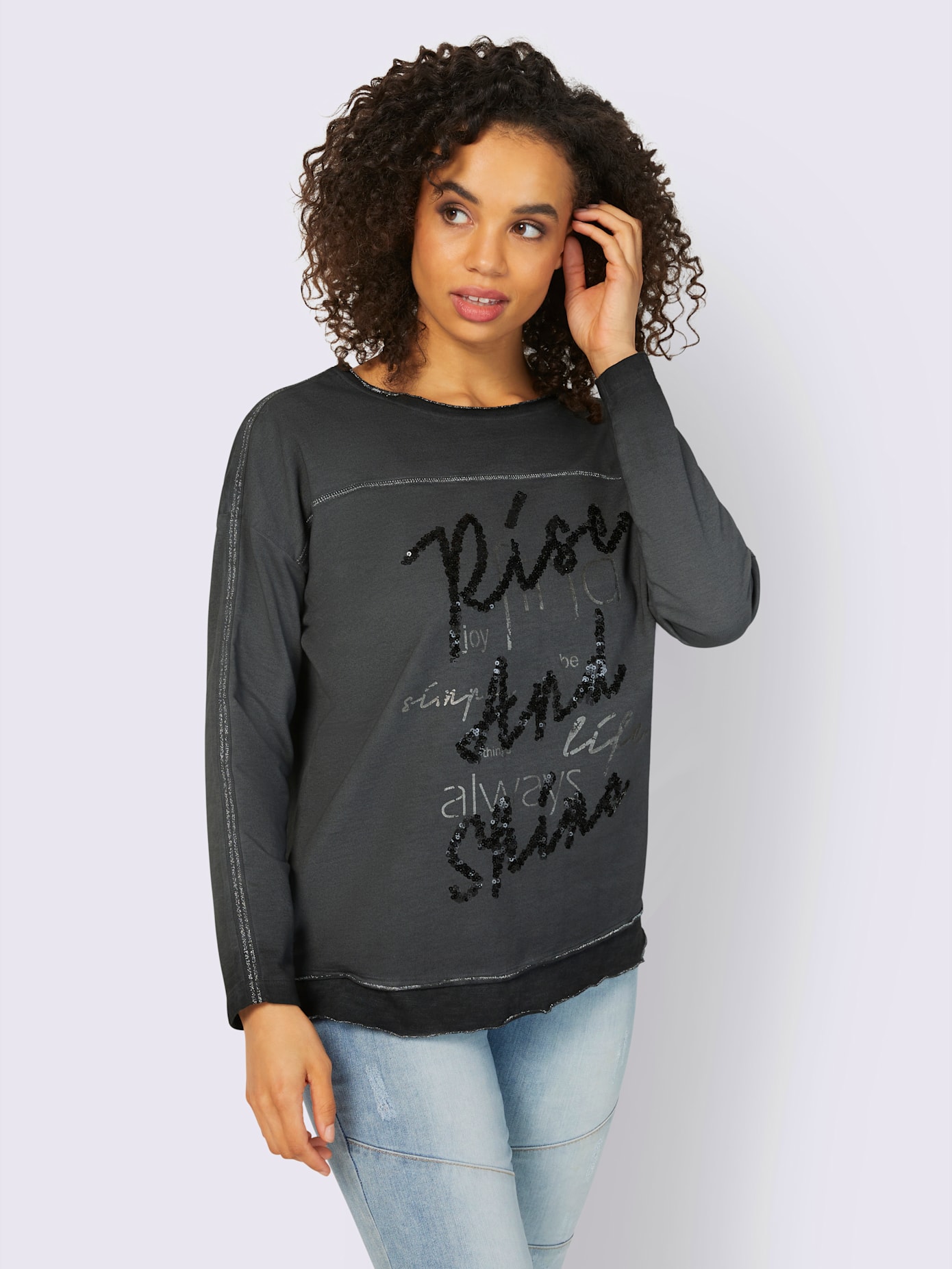 T-shirt fil argenté brillant couleur argenté