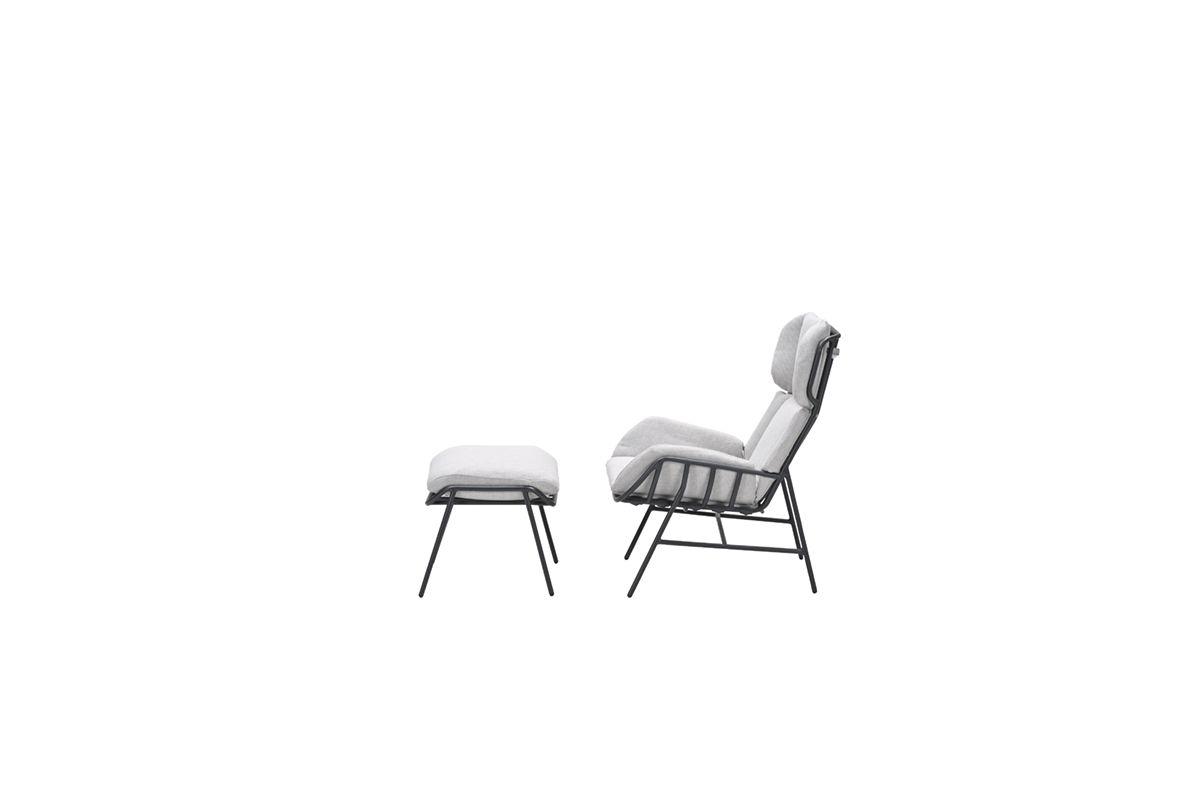 Garden Impressions Livorno fauteuil i& voetenbank - sand