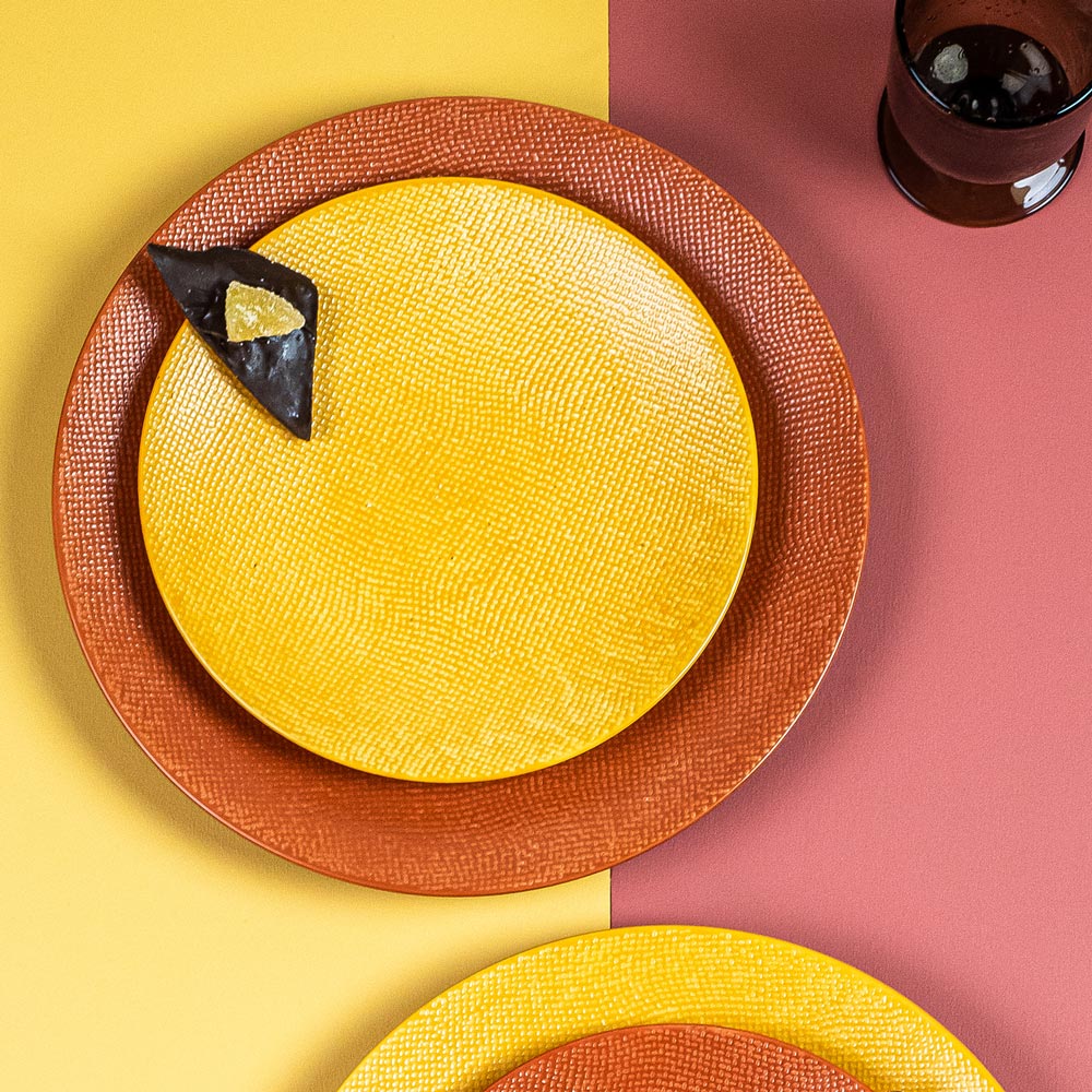 Assiette à dessert Vésuvio safran 21 cm (lot de 6) Table passion