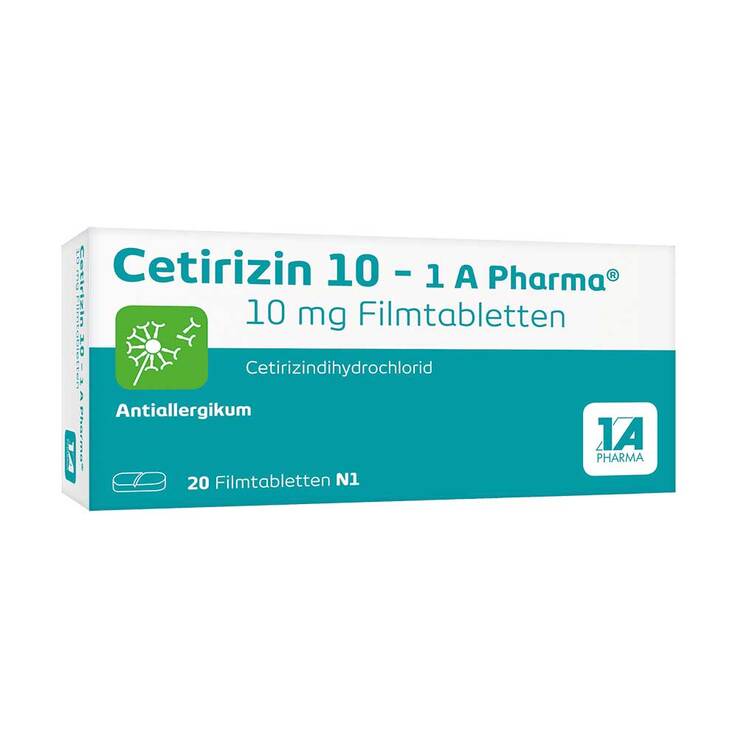 Cetirizin 10 – 1 A Pharma® Filmtabletten, 20 St