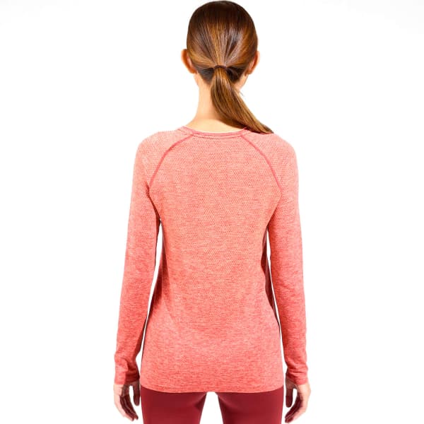 T-shirt running ODLO TS CREW NECK L/S ESSENTIAL SEAMLESS W CINNABAR MELANGE