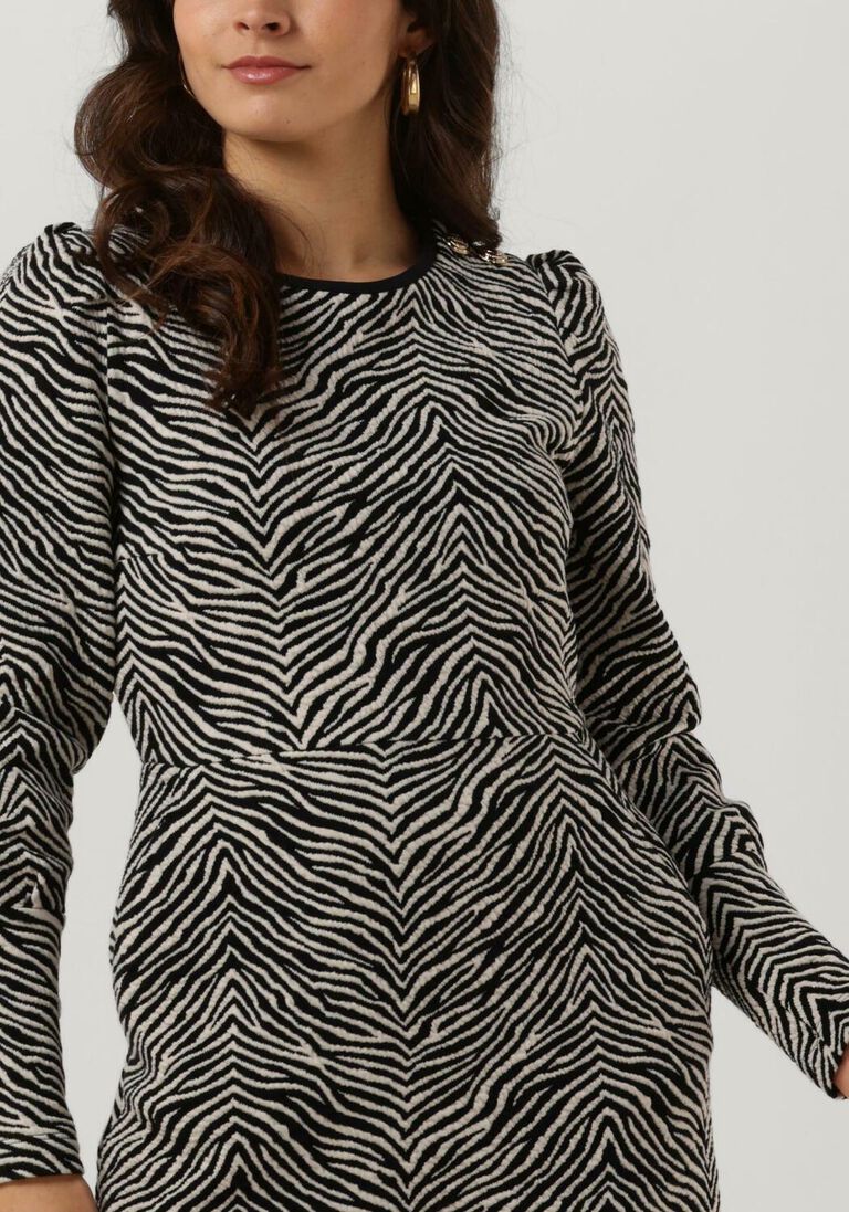 VANILIA zwarte vanilia mini jurk zebra gold mini