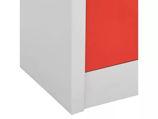 Armoires à casiers 2 pcs Gris clair et rouge 90x45x92,5cm Acier