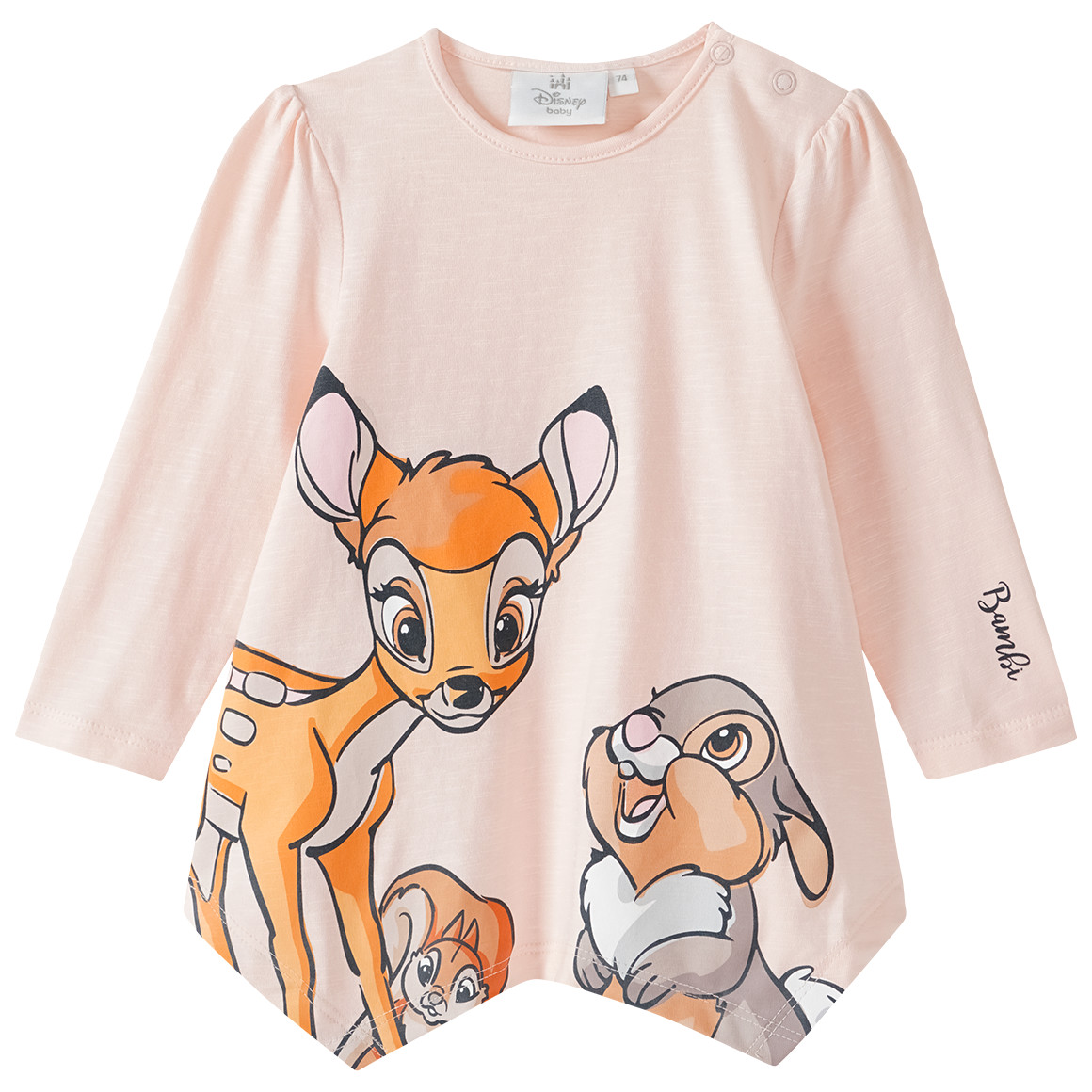 Topomini Bambi Langarmshirt mit Zipfel creme