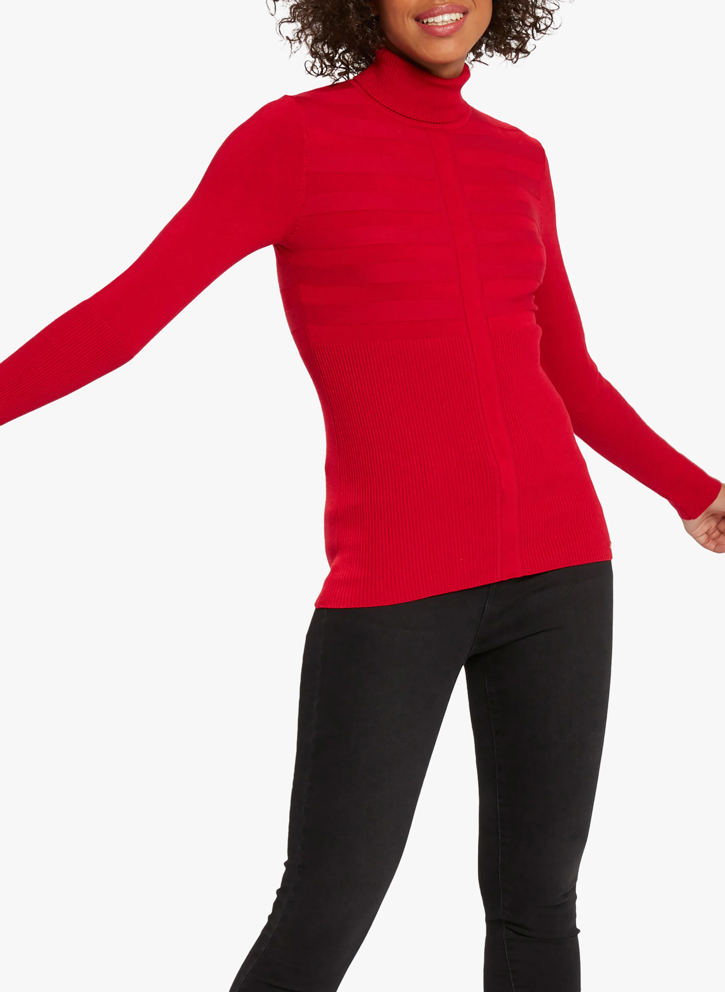 Pull col roulé | Rouge