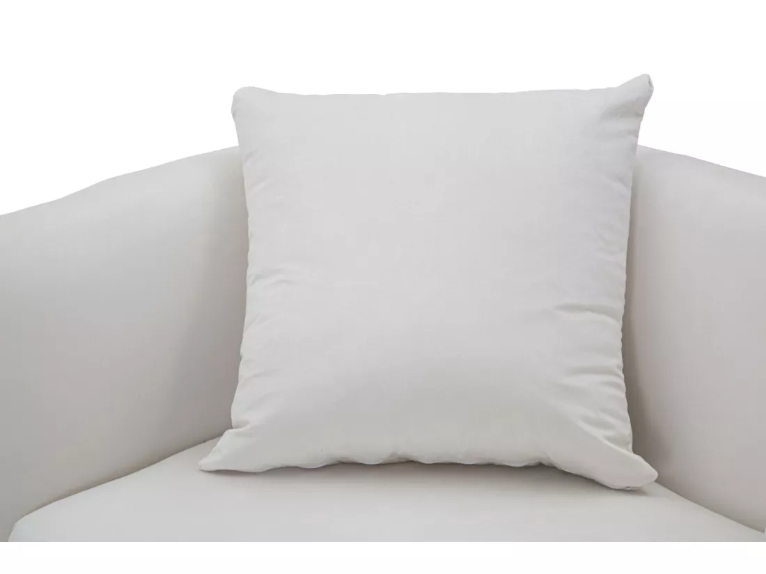 Canapé en tissu beige avec jambes dorées cm 127x74x71